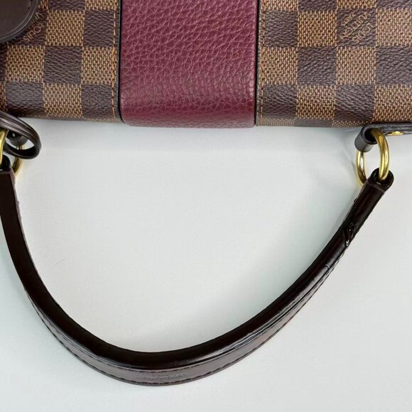 Louis Vuitton Damier Ebene Shoulder Bag with Purple Accents and Adjustable Strap - Picture 7 of 10